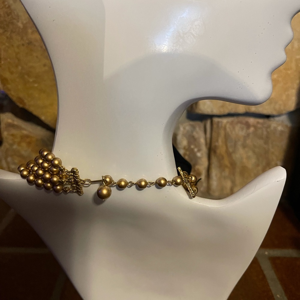Vintage 4 Strand Gold Pearl Necklace 12+ inch - Picture 2 of 3